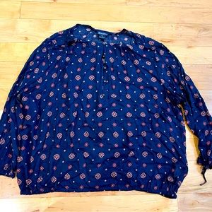 Lucky Brand Button-down Navy Blouse Size XL